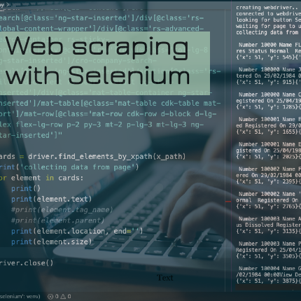 Web scraping with Selenium